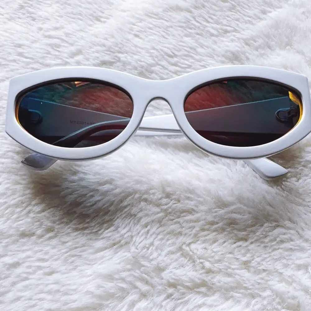 Francis Mirrored Orange with White Rim Sunglasses
